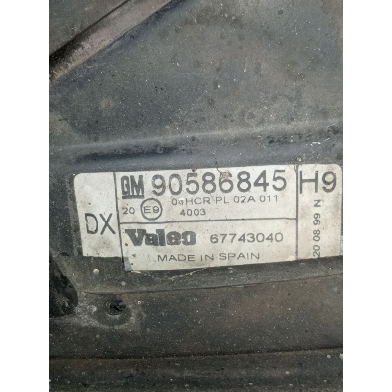 Recambio de faro derecho para opel vectra b (j96) 2.0 dti 16v (f19) referencia OEM IAM 90586845 67743040 