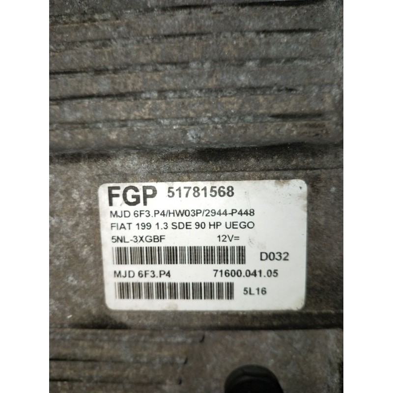 Recambio de centralita motor uce para fiat grande punto (199_) 1.3 d multijet (199.axd11, 199.axd1a, 199.axd1b,... referencia OE