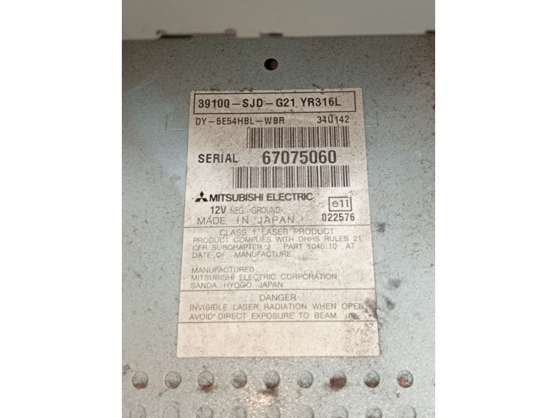 Recambio de sistema audio / radio cd para honda fr-v (be) 2.2 i ctdi (be5) referencia OEM IAM 67075060 39100SJDG21R316L 2005