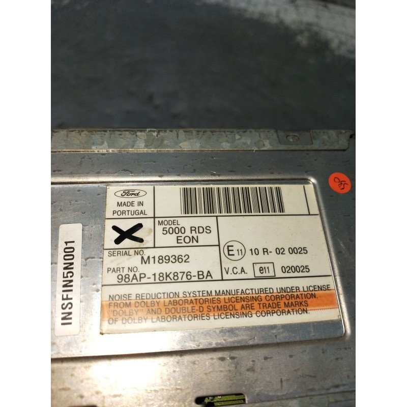 Recambio de sistema audio / radio cd para ford transit furgoneta (fa_ _) 2.0 di (fae_, faf_, fag_) referencia OEM IAM 98AP18K876