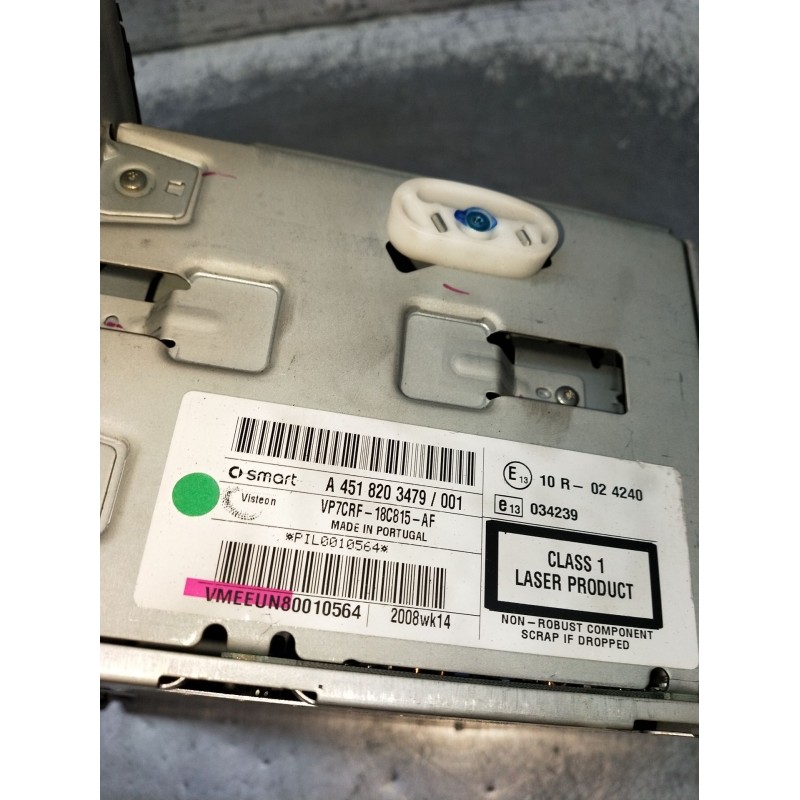 Recambio de sistema audio / radio cd para smart fortwo coupé (451) 1.0 (451.331, 451.380) referencia OEM IAM A4518203479  2007