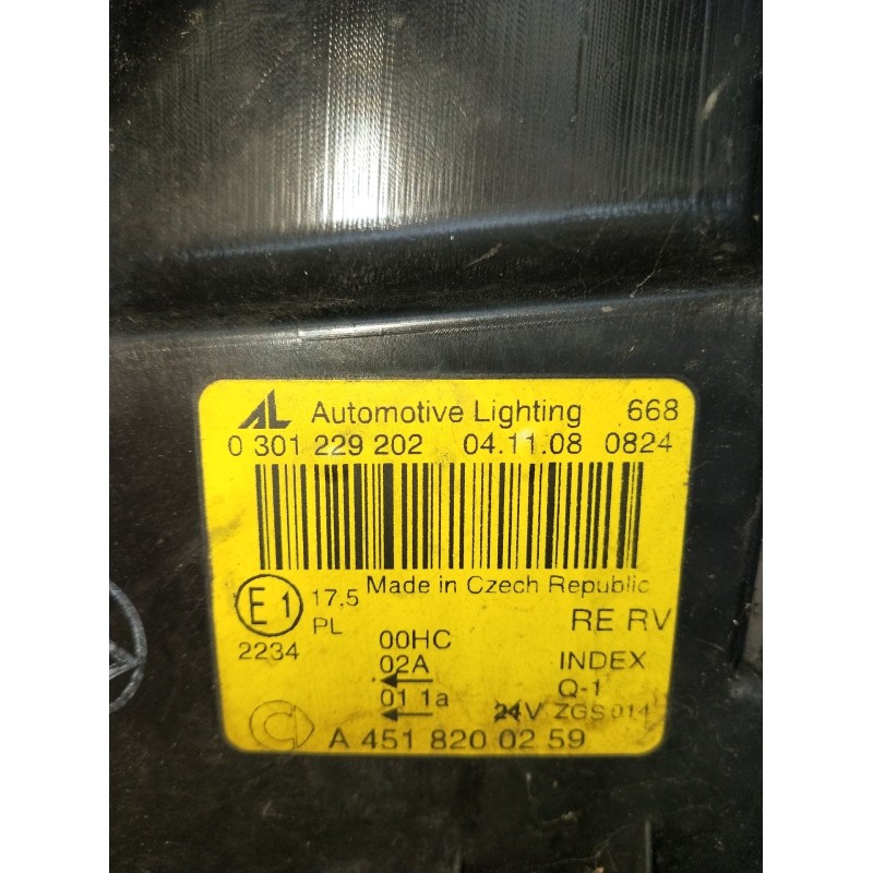 Recambio de faro derecho para smart fortwo coupé (451) 1.0 (451.331, 451.380) referencia OEM IAM 0301229202  2007