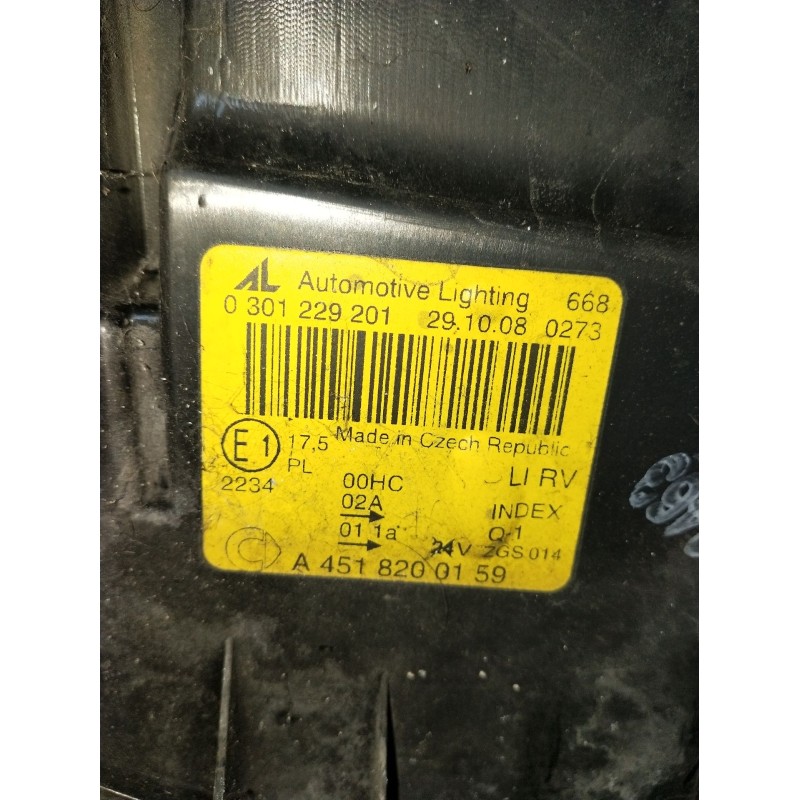 Recambio de faro izquierdo para smart fortwo coupé (451) 1.0 (451.331, 451.380) referencia OEM IAM 0301229201  2007