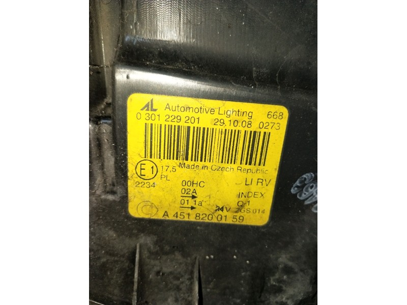 Recambio de faro izquierdo para smart fortwo coupé (451) 1.0 (451.331, 451.380) referencia OEM IAM 0301229201  2007