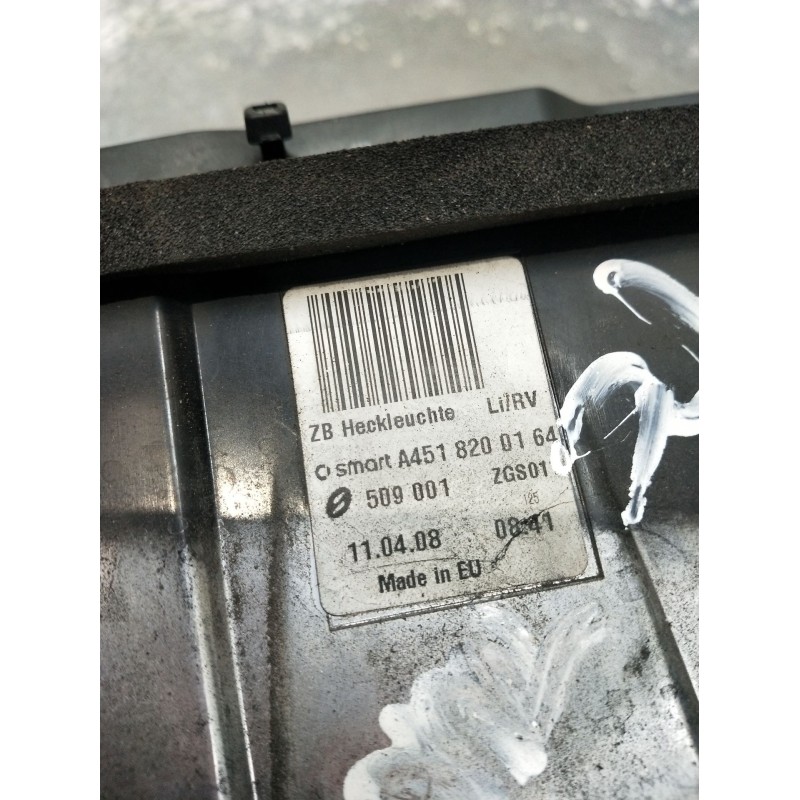 Recambio de piloto trasero izquierdo para smart fortwo coupé (451) 1.0 (451.331, 451.380) referencia OEM IAM A4518200164  2007