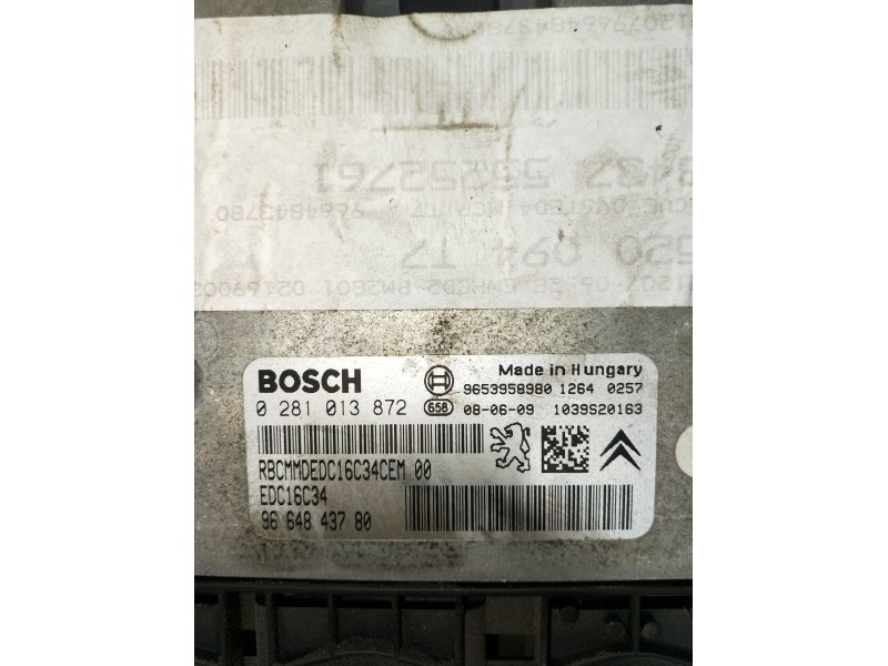 Recambio de centralita motor uce para peugeot 308 sw i (4e_, 4h_) 1.6 hdi referencia OEM IAM 0281013872 9664843780 1039S20163 20
