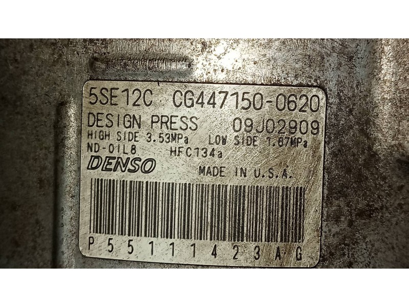 Recambio de compresor aire acondicionado para dodge caliber s referencia OEM IAM 4471500620  