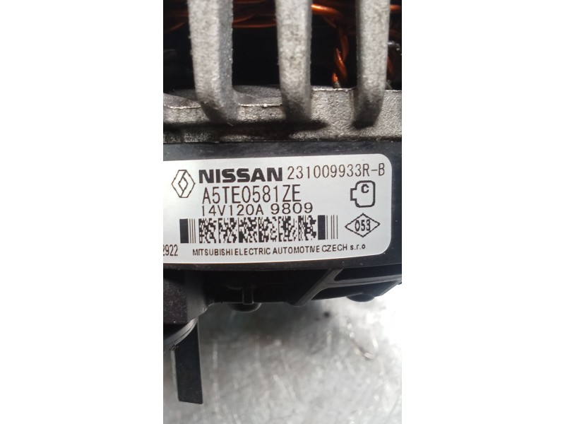 Recambio de alternador para renault megane iv hatchback (b9a/m/n_) 1.3 tce 115 (b9n9) referencia OEM IAM 231009933R A5TE0581ZE 1