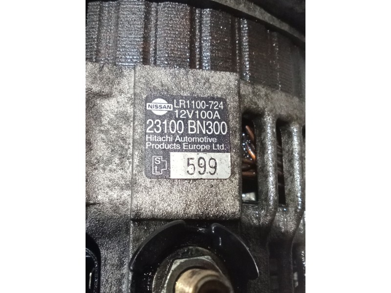 Recambio de alternador para nissan almera ii hatchback (n16) 2.2 dci referencia OEM IAM 23100BN300 LR1100724 100A 02