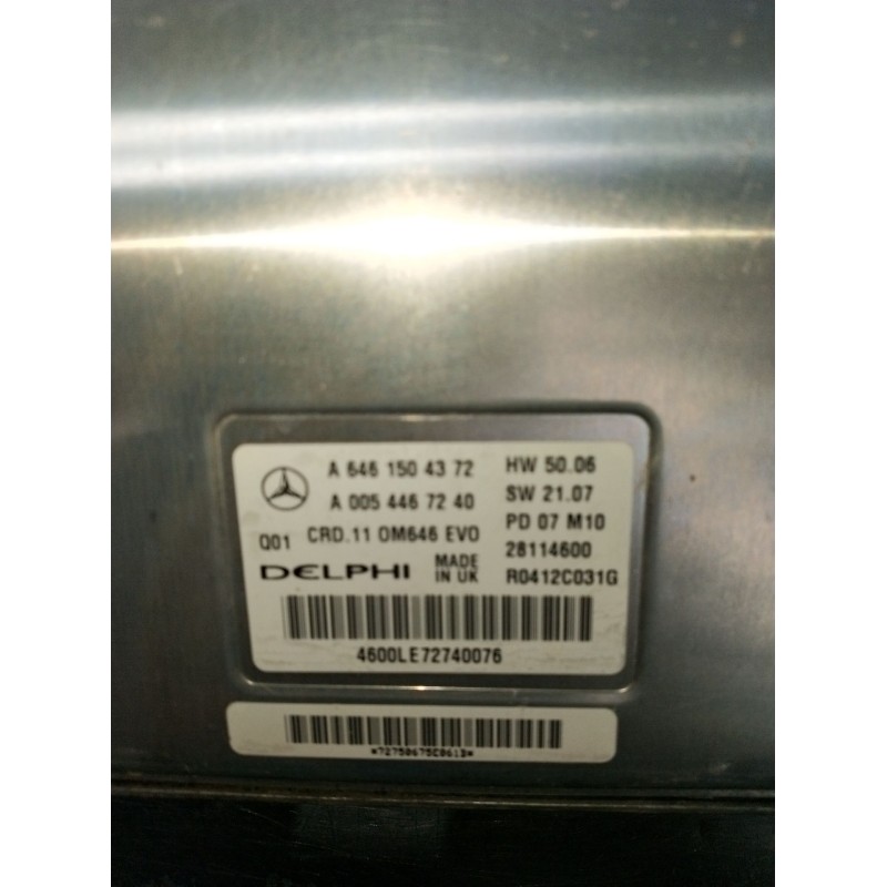 Recambio de centralita motor uce para mercedes-benz clase c t-model (s204) c 220 cdi (204.208) referencia OEM IAM A6461504372 A0
