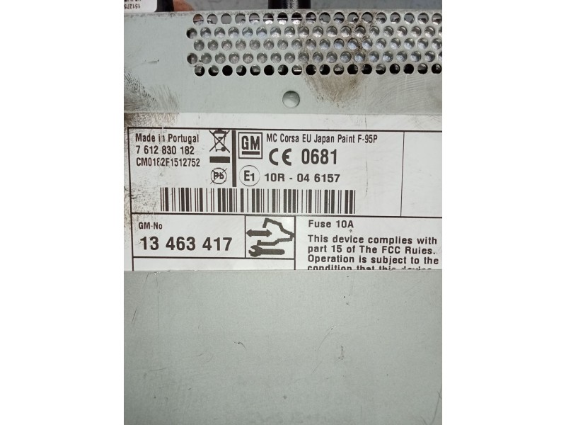 Recambio de sistema audio / radio cd para opel corsa d (s07) 1.4 (l08, l68) referencia OEM IAM 13463417 7612830182 