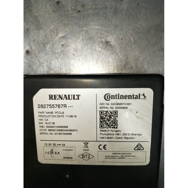 Recambio de modulo electronico para renault megane iv hatchback (b9a/m/n_) 1.3 tce 115 (b9n9) referencia OEM IAM 282755767R A2C9