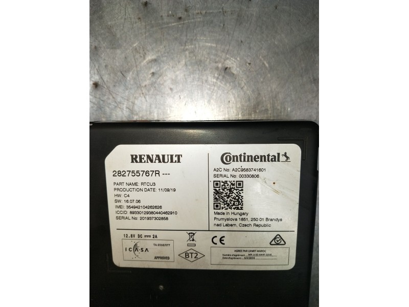 Recambio de modulo electronico para renault megane iv hatchback (b9a/m/n_) 1.3 tce 115 (b9n9) referencia OEM IAM 282755767R A2C9