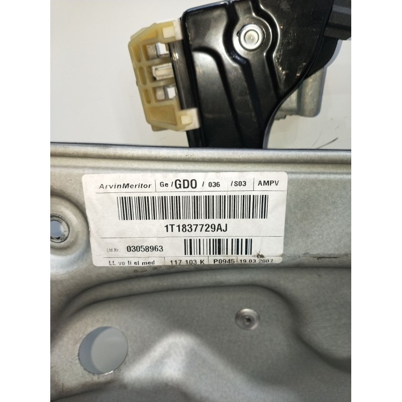 Recambio de elevalunas delantero izquierdo para volkswagen touran (1t1, 1t2) 1.9 tdi referencia OEM IAM 1T1837729AJ 5P 2007