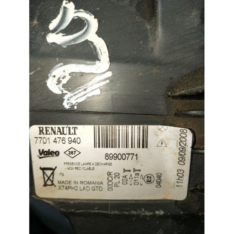 Recambio de faro izquierdo para renault laguna ii (bg0/1_) 2.2 dci (bg0f) referencia OEM IAM 89034934 7701476940 XENON 2005