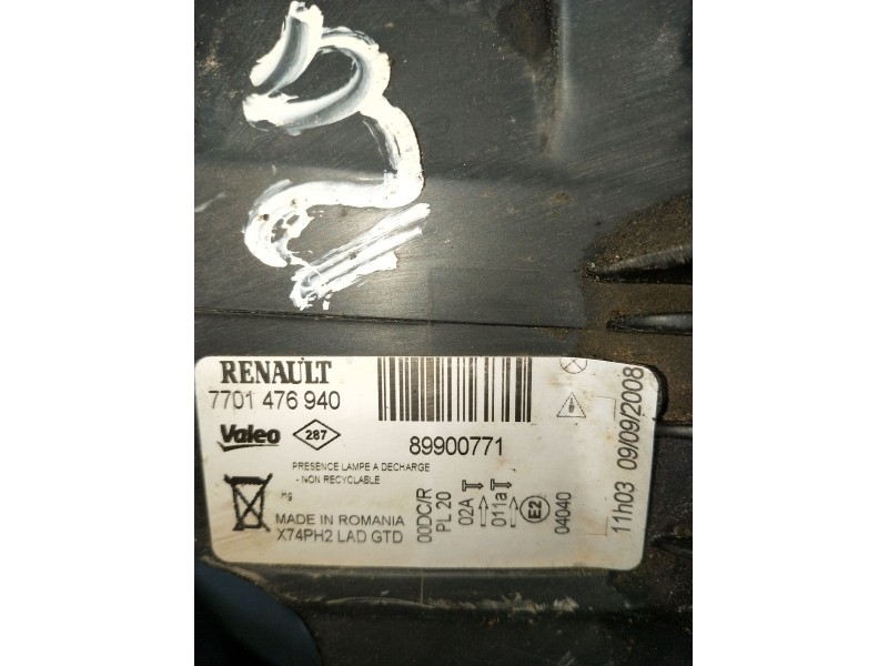 Recambio de faro izquierdo para renault laguna ii (bg0/1_) 2.2 dci (bg0f) referencia OEM IAM 89034934 7701476940 XENON 2005