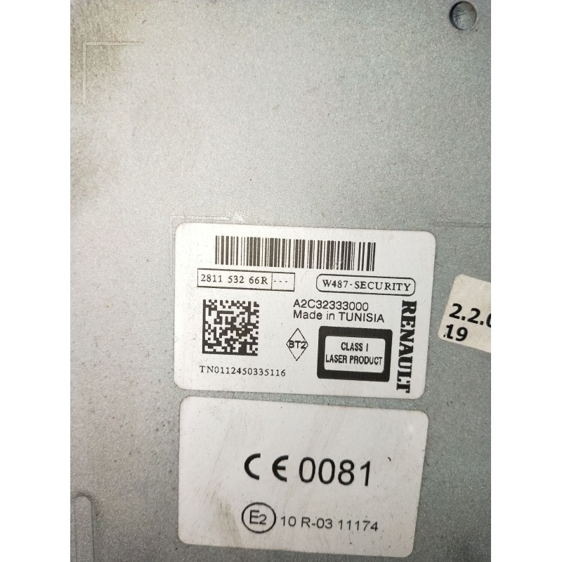 Recambio de sistema audio / radio cd para renault scénic iii (jz0/1_) 1.5 dci (jz02, jz0r) referencia OEM IAM A2C32333000 281153