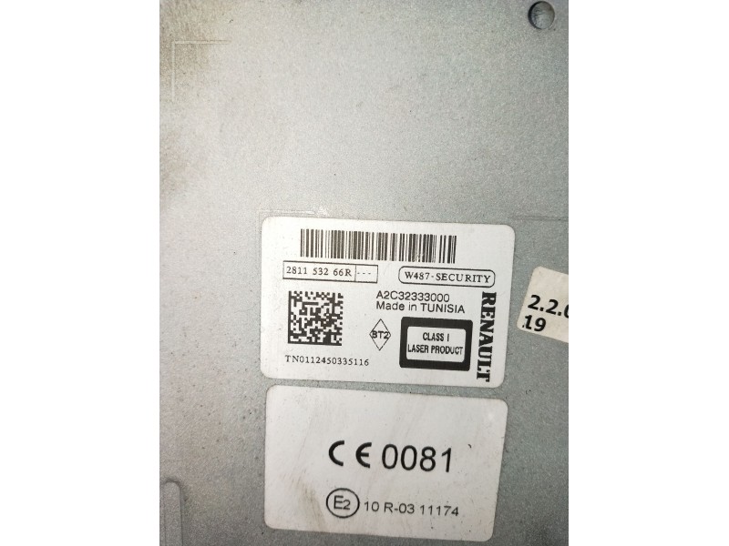 Recambio de sistema audio / radio cd para renault scénic iii (jz0/1_) 1.5 dci (jz02, jz0r) referencia OEM IAM A2C32333000 281153