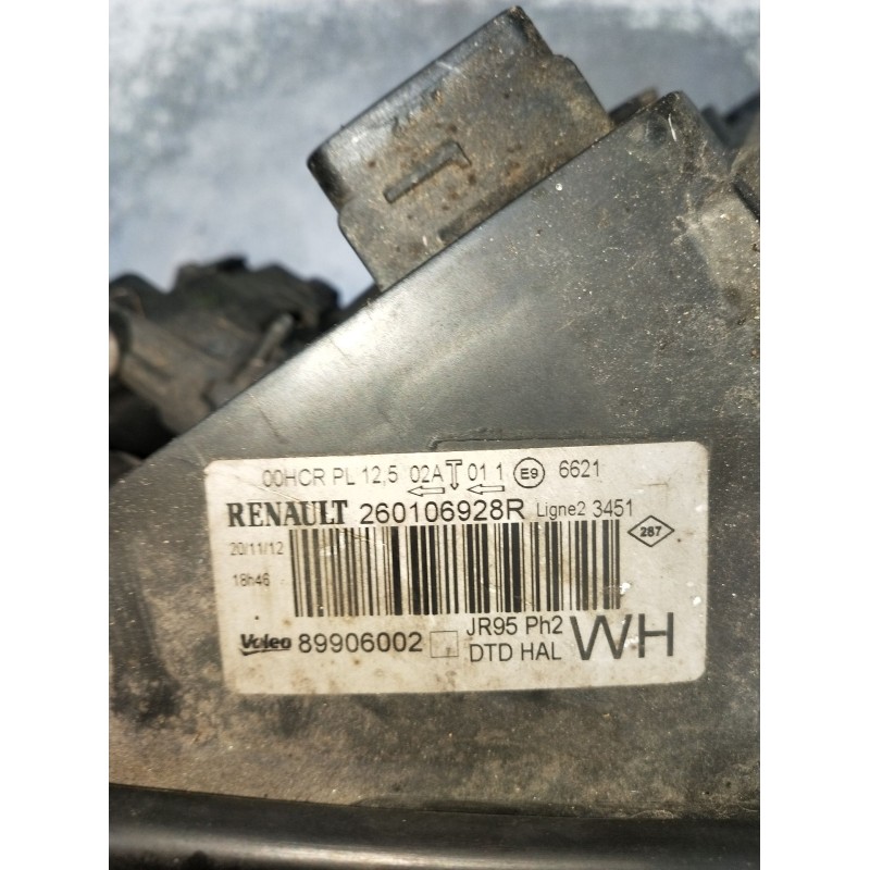Recambio de faro derecho para renault scénic iii (jz0/1_) 1.5 dci (jz02, jz0r) referencia OEM IAM 260106928R 89906002 2009