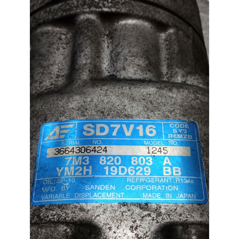 Recambio de compresor aire acondicionado para seat alhambra (7v8, 7v9) 1.9 tdi referencia OEM IAM 7M3820803A 1245 01