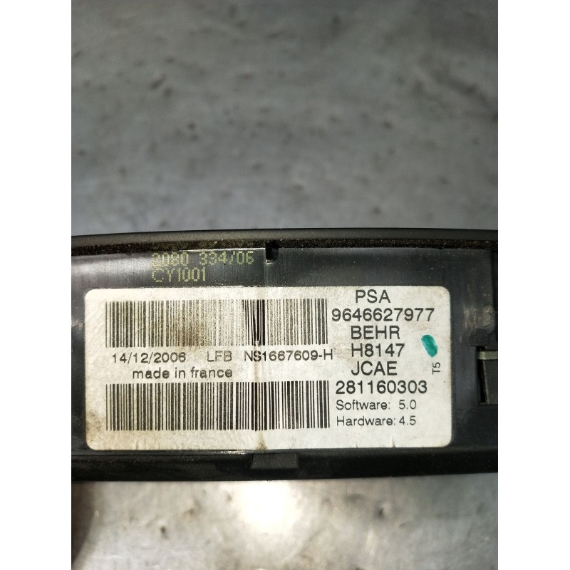 Recambio de mando calefaccion / aire acondicionado para peugeot 307 (3a/c) 1.6 16v referencia OEM IAM 9646627977 281160303 2005