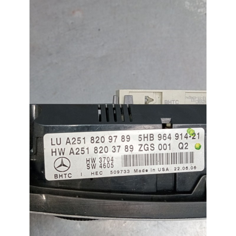 Recambio de mando calefaccion / aire acondicionado para mercedes-benz clase r (w251, v251) r 320 cdi 4-matic (251.022, 251.122) 