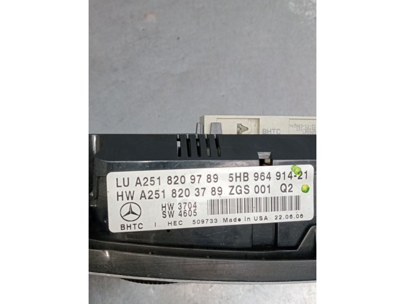 Recambio de mando calefaccion / aire acondicionado para mercedes-benz clase r (w251, v251) r 320 cdi 4-matic (251.022, 251.122) 