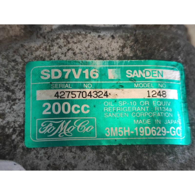 Recambio de compresor aire acondicionado para ford focus c-max (cap) ambiente (d) referencia OEM IAM SD7V161248 3M5H19D629GC 