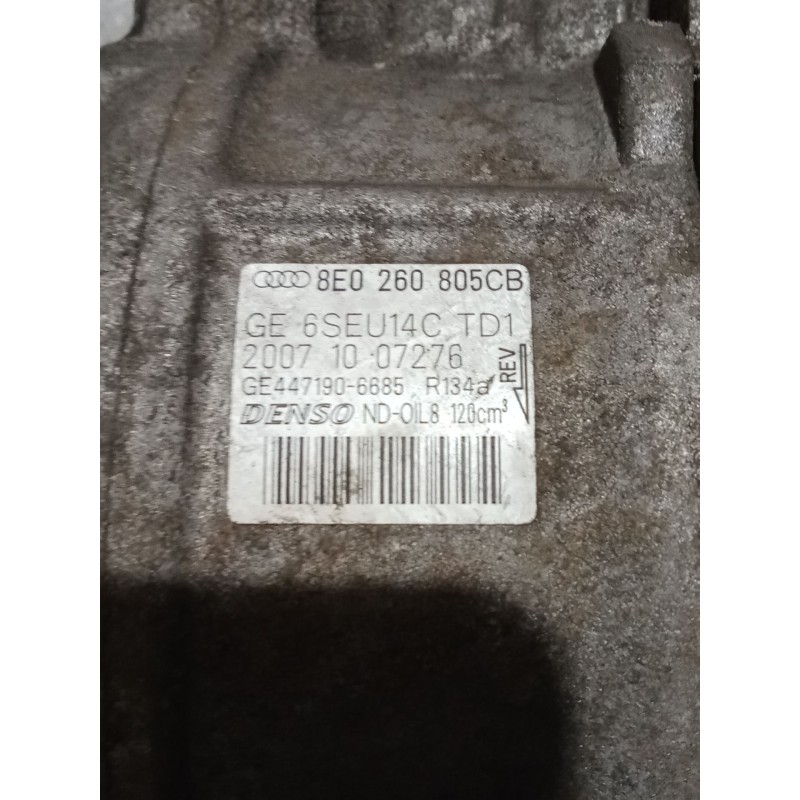 Recambio de compresor aire acondicionado para audi a4 b7 (8ec) 2.0 tdi 16v referencia OEM IAM 8E0260805CB 4471906685 