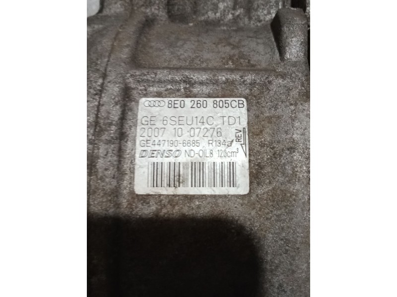 Recambio de compresor aire acondicionado para audi a4 b7 (8ec) 2.0 tdi 16v referencia OEM IAM 8E0260805CB 4471906685 