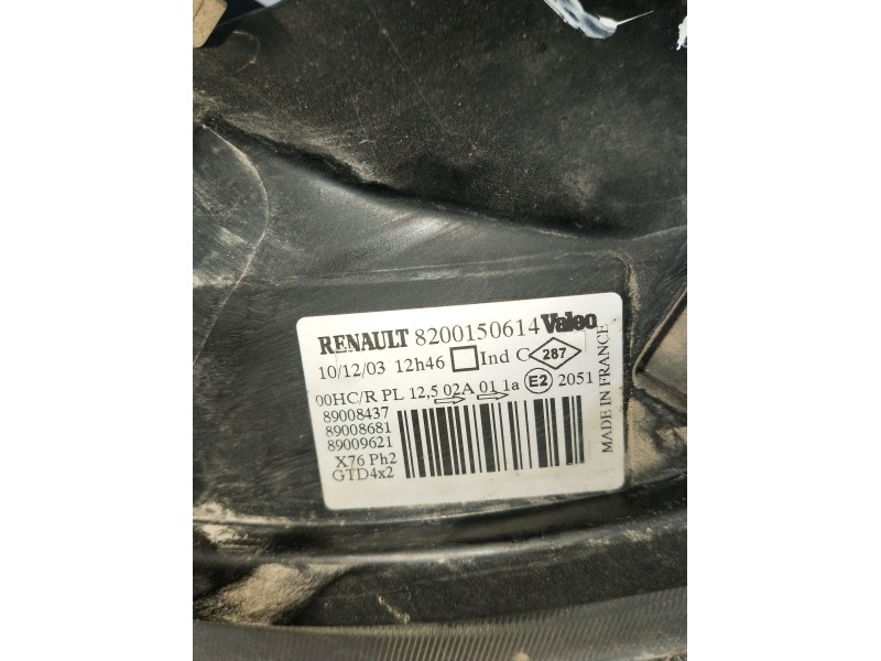 Recambio de faro izquierdo para renault kangoo express (fc0/1_) d 65 1.9 (fc0e, fc02, fc0j, fc0n) referencia OEM IAM 8200150614 