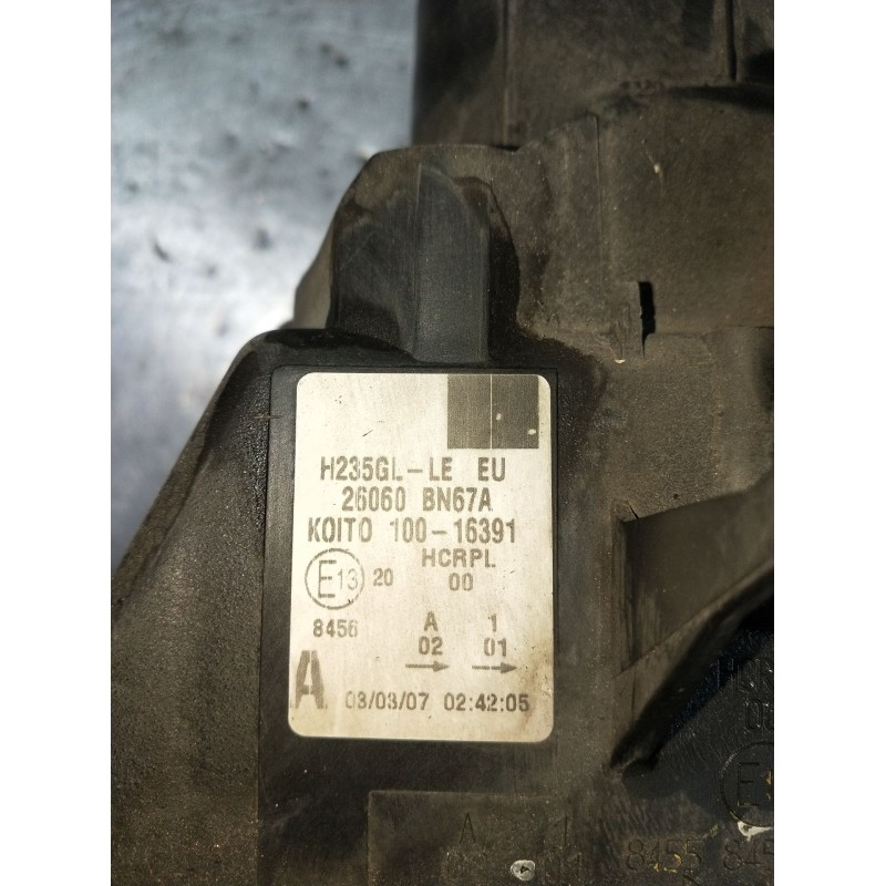Recambio de faro izquierdo para nissan almera ii hatchback (n16) 2.2 dci referencia OEM IAM H235GLLE 26060BN67A 2002