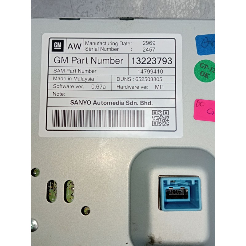 Recambio de pantalla multifuncion para opel insignia a sports tourer (g09) 2.0 cdti (35) referencia OEM IAM 13223793 652508805 2