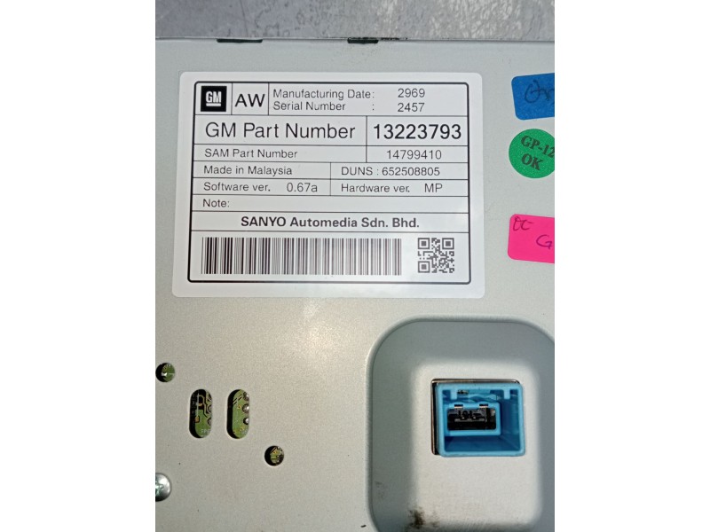 Recambio de pantalla multifuncion para opel insignia a sports tourer (g09) 2.0 cdti (35) referencia OEM IAM 13223793 652508805 2