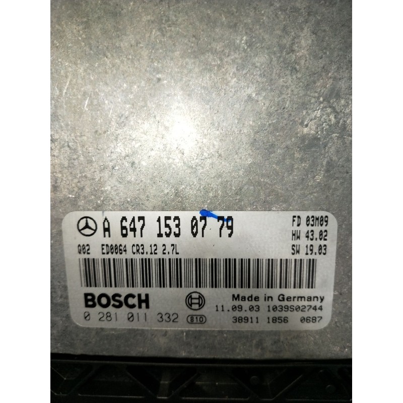 Recambio de centralita motor uce para mercedes-benz clase e (w211) e 270 cdi (211.016) referencia OEM IAM 0281011332 A6471530779
