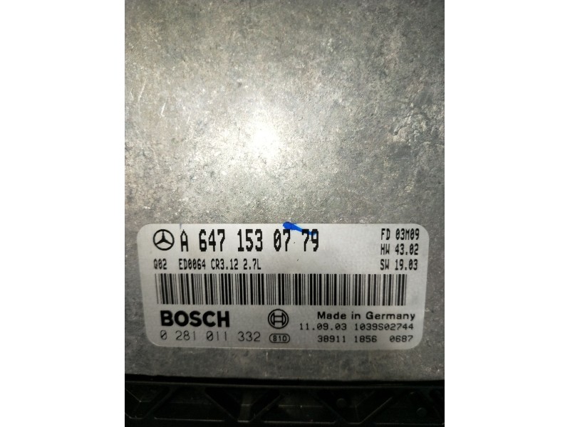 Recambio de centralita motor uce para mercedes-benz clase e (w211) e 270 cdi (211.016) referencia OEM IAM 0281011332 A6471530779