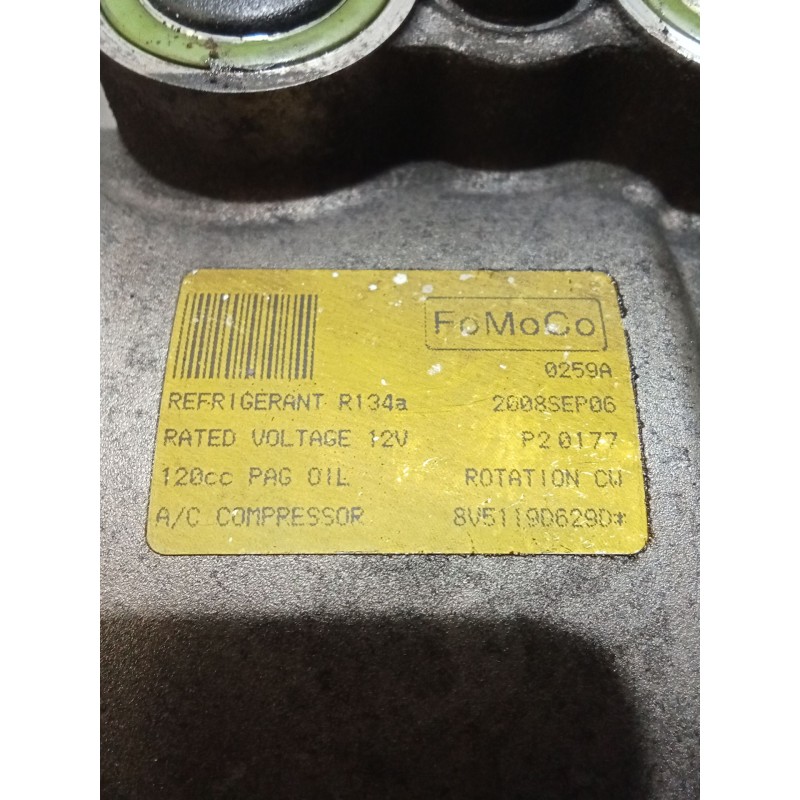 Recambio de compresor aire acondicionado para ford fiesta vi (cb1, ccn) 1.6 tdci referencia OEM IAM 8V5119D6290 2008SEP06 08