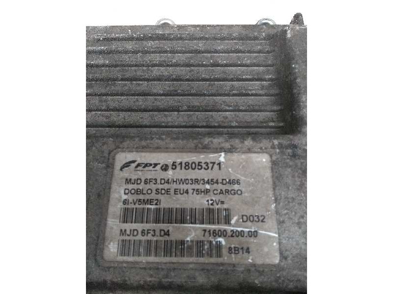 Recambio de centralita motor uce para fiat doblo cargo (223) 1.3 jtd referencia OEM IAM 51805371 MJD6F3D4 