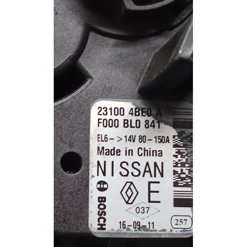 Recambio de alternador para nissan x-trail iii (t32_, t32r, t32rr) 1.6 dci all mode 4x4-i (nt32) referencia OEM IAM 231004BE0A F
