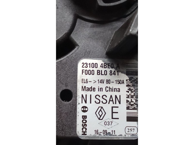 Recambio de alternador para nissan x-trail iii (t32_, t32r, t32rr) 1.6 dci all mode 4x4-i (nt32) referencia OEM IAM 231004BE0A F