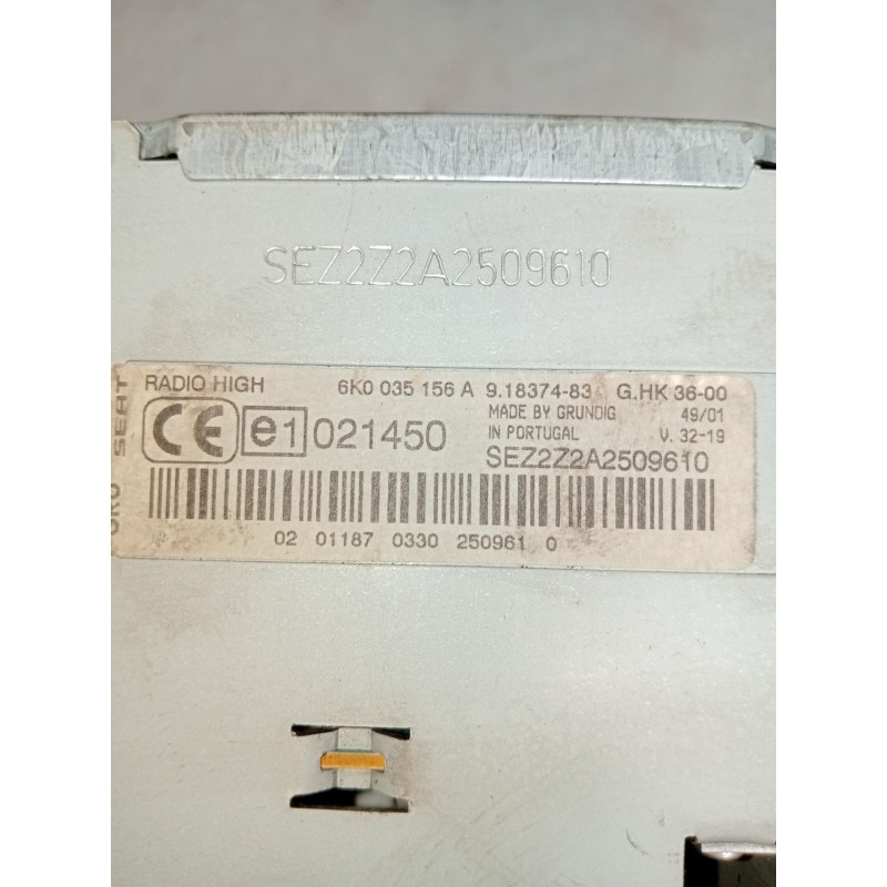 Recambio de sistema audio / radio cd para seat cordoba (6k1, 6k2) 1.9 tdi referencia OEM IAM 6K0035156A  