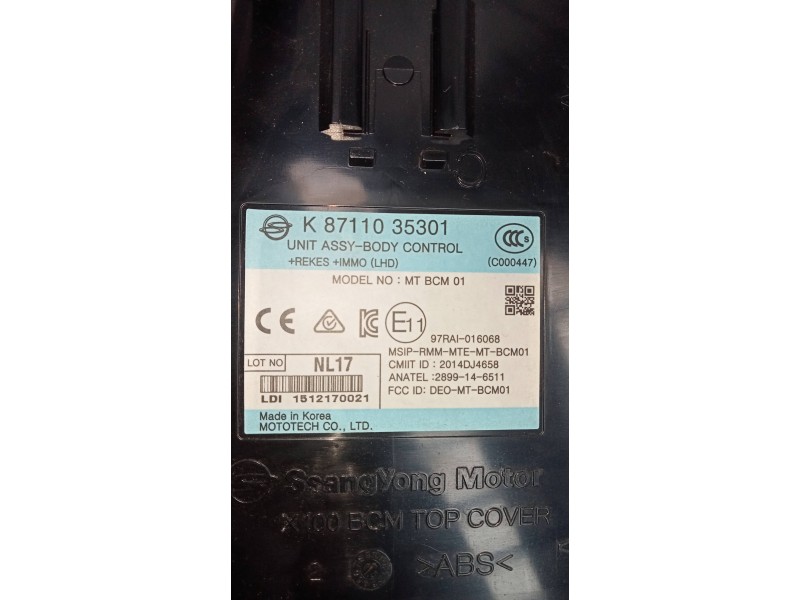 Recambio de modulo electronico para ssangyong tivoli 1.6 turbodiesel cat referencia OEM IAM 8711035301  