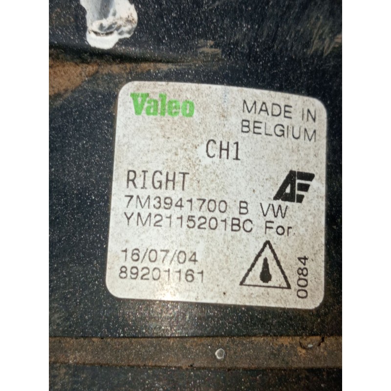 Recambio de faro antiniebla derecho para seat alhambra (7v8, 7v9) 1.9 tdi referencia OEM IAM 7M3941700B 89201161 