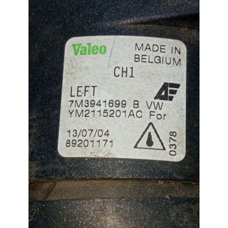 Recambio de faro antiniebla izquierdo para seat alhambra (7v8, 7v9) 1.9 tdi referencia OEM IAM 7M3941699B 89201171 