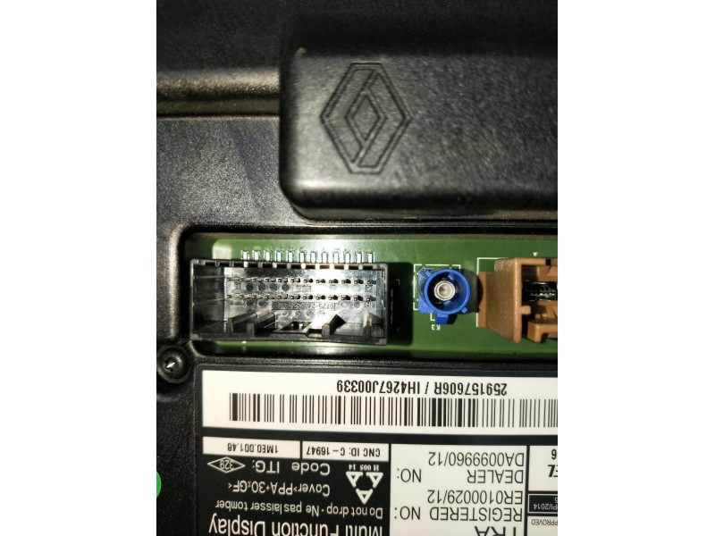 Recambio de pantalla multifuncion para renault zoe (bfm_) zoe referencia OEM IAM 0355149666 259157606R IH4267J00339 2016