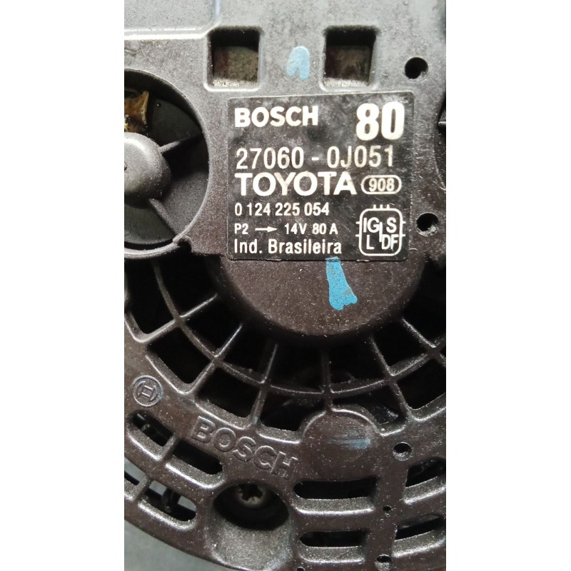 Recambio de alternador para toyota yaris (_p9_) 1.3 vvt-i (scp90_) referencia OEM IAM 0124225054 270600J051 05 80A