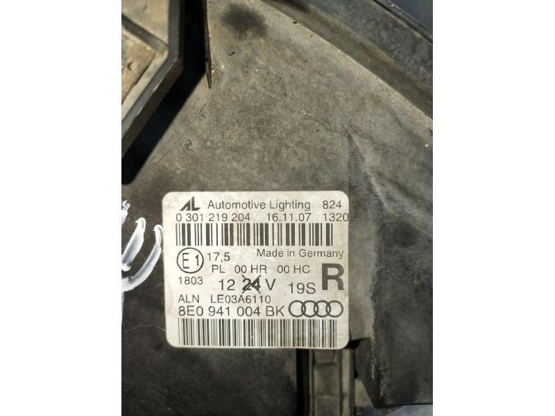 Recambio de faro derecho para audi a4 b7 (8ec) 2.0 tdi 16v referencia OEM IAM 8E0941004BK 0301219204 2005