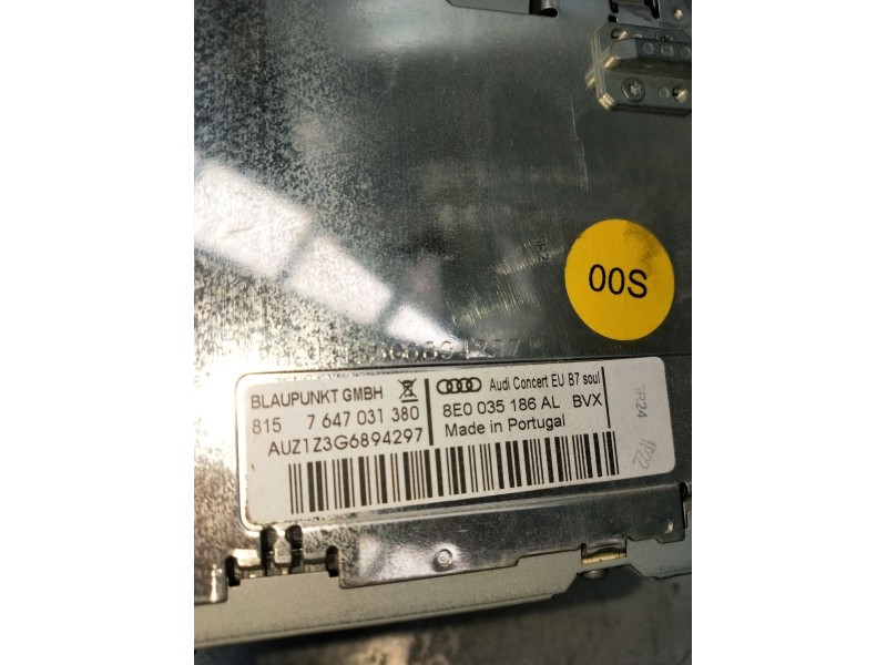 Recambio de sistema audio / radio cd para audi a4 b7 (8ec) 2.0 tdi 16v referencia OEM IAM 8E0035186AL 7647031380 2005