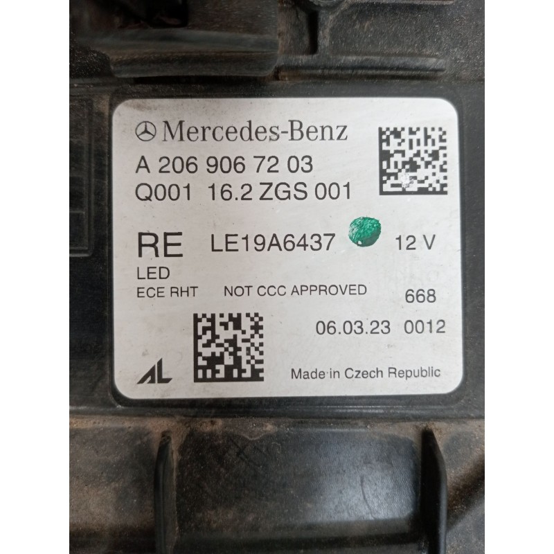 Recambio de faro derecho para mercedes-benz clase c (w206) c 200 d (206.003) referencia OEM IAM A2069067203 A2239006230. A223902