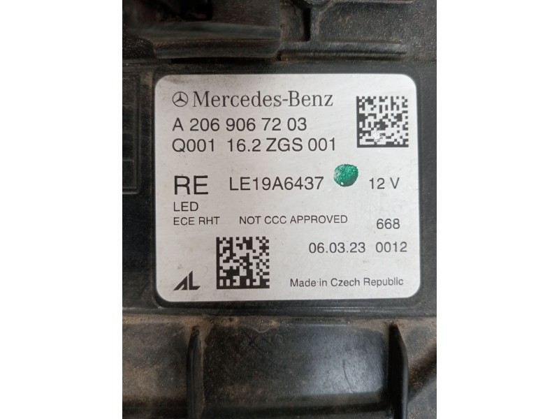 Recambio de faro derecho para mercedes-benz clase c (w206) c 200 d (206.003) referencia OEM IAM A2069067203 A2239006230. A223902